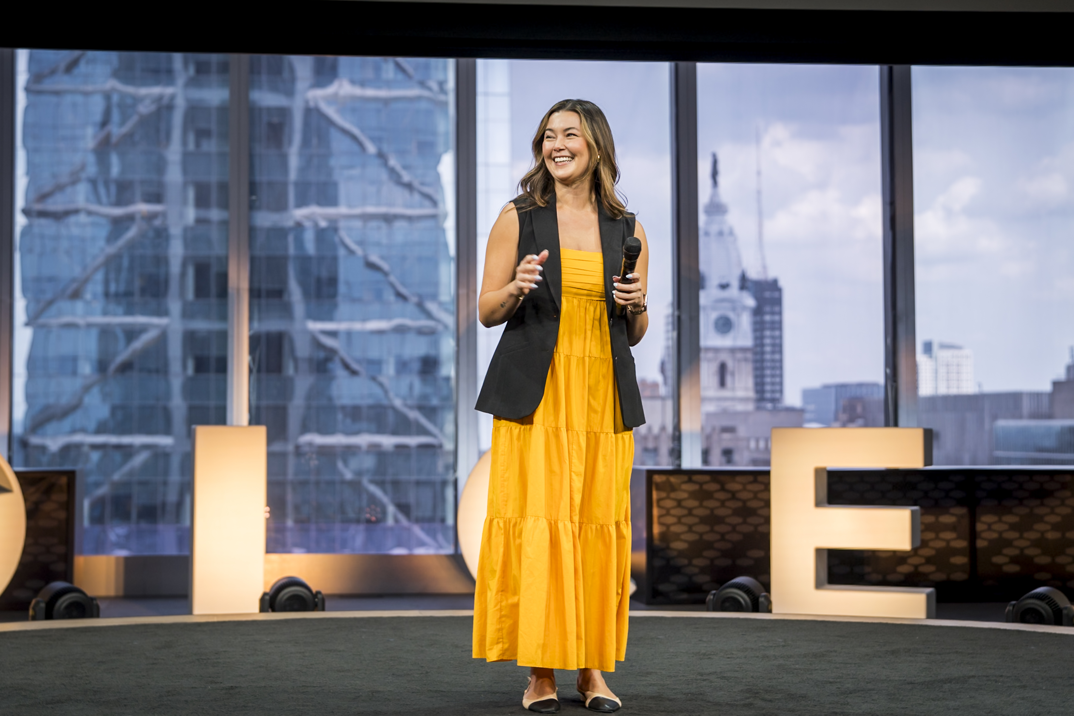 Madeleine on stage at VOICES